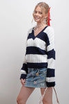 Tasha Cable Knit Sweater in Navy (REG)