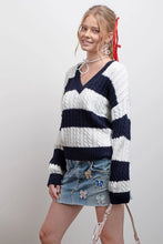 Tasha Cable Knit Sweater in Navy (REG)