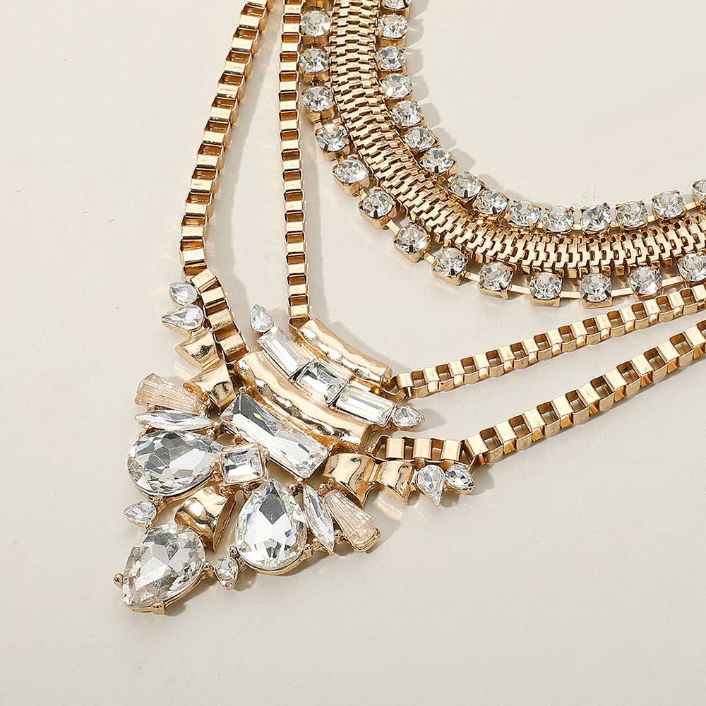 Stone Embellished Statement Necklace