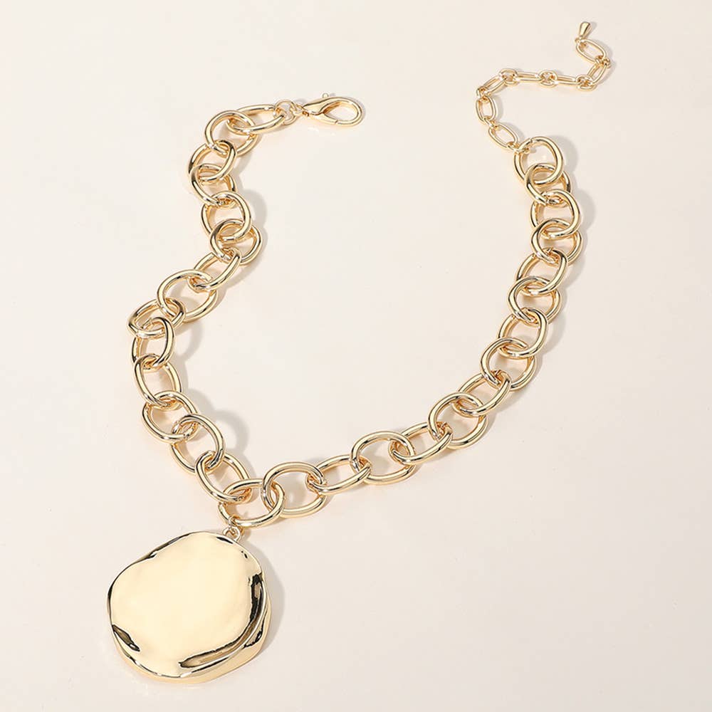 Chunky Chain Plate Necklace