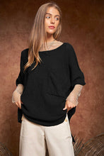 The Black Midi Sleeve Loose Sweater Top