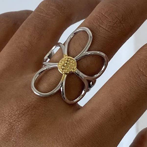 Stainless Steel Flower Ring