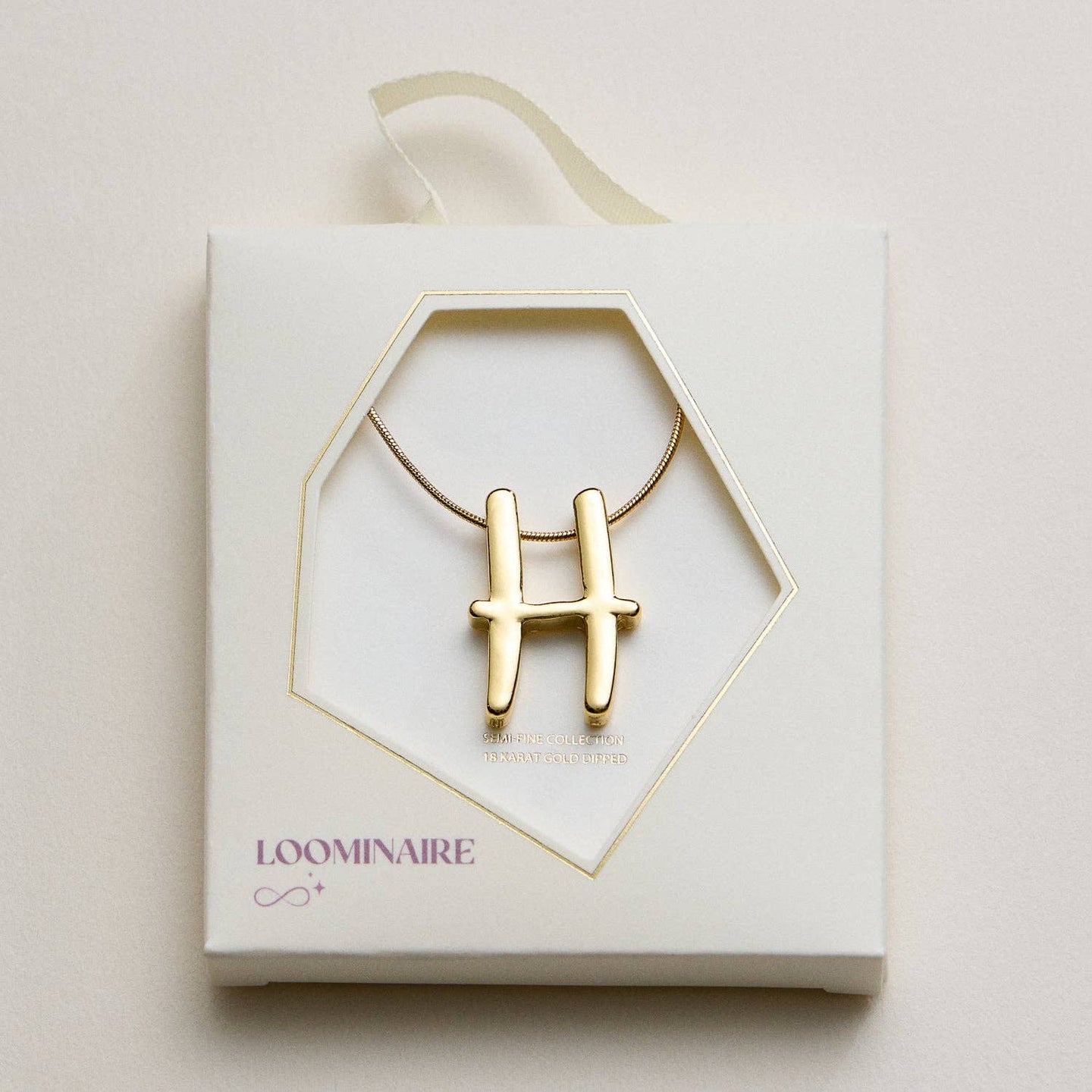 Gold Dipped Fancy Initial Necklace