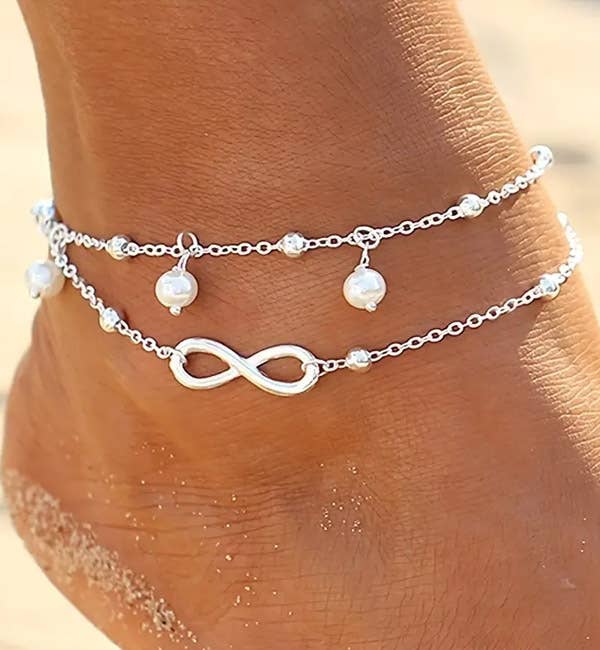 Infinity and Pearl Anklet