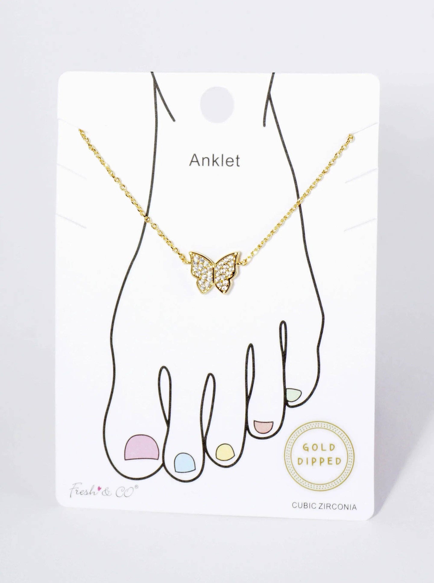 18K Gold Dipped Butterfly Anklet