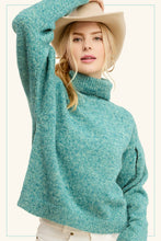 Pintuck Turtleneck Sweater in Mermaid (REG)