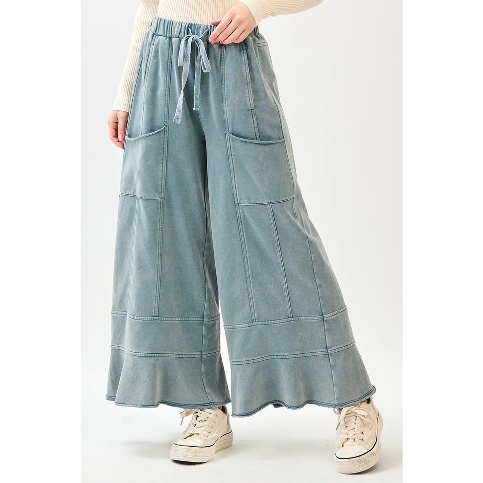 Misty Blue Wide Leg Pants (REG)