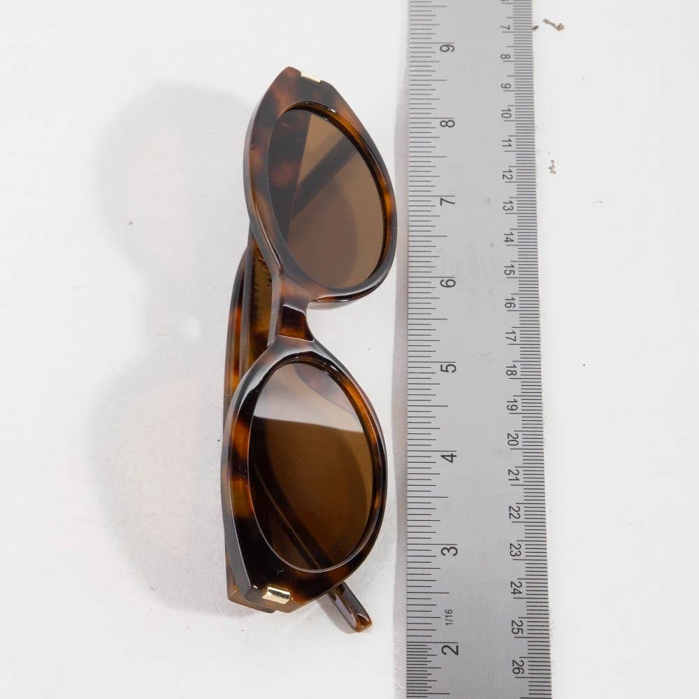 Metallic Accent Oval Sunglasses