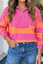 Polka Dot Stripe Pullover Top in Pink (REG)