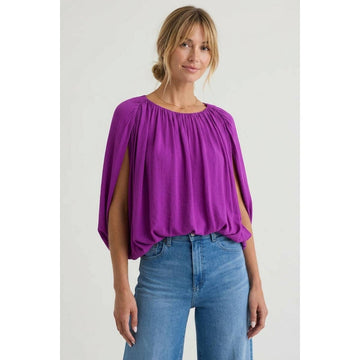 Grecian Drape Bubble Top in Violet (REG)