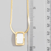 Stainless Steel Rectangle Pearl Necklace