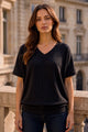 Vanessa Ribbed Top in Black (REG)