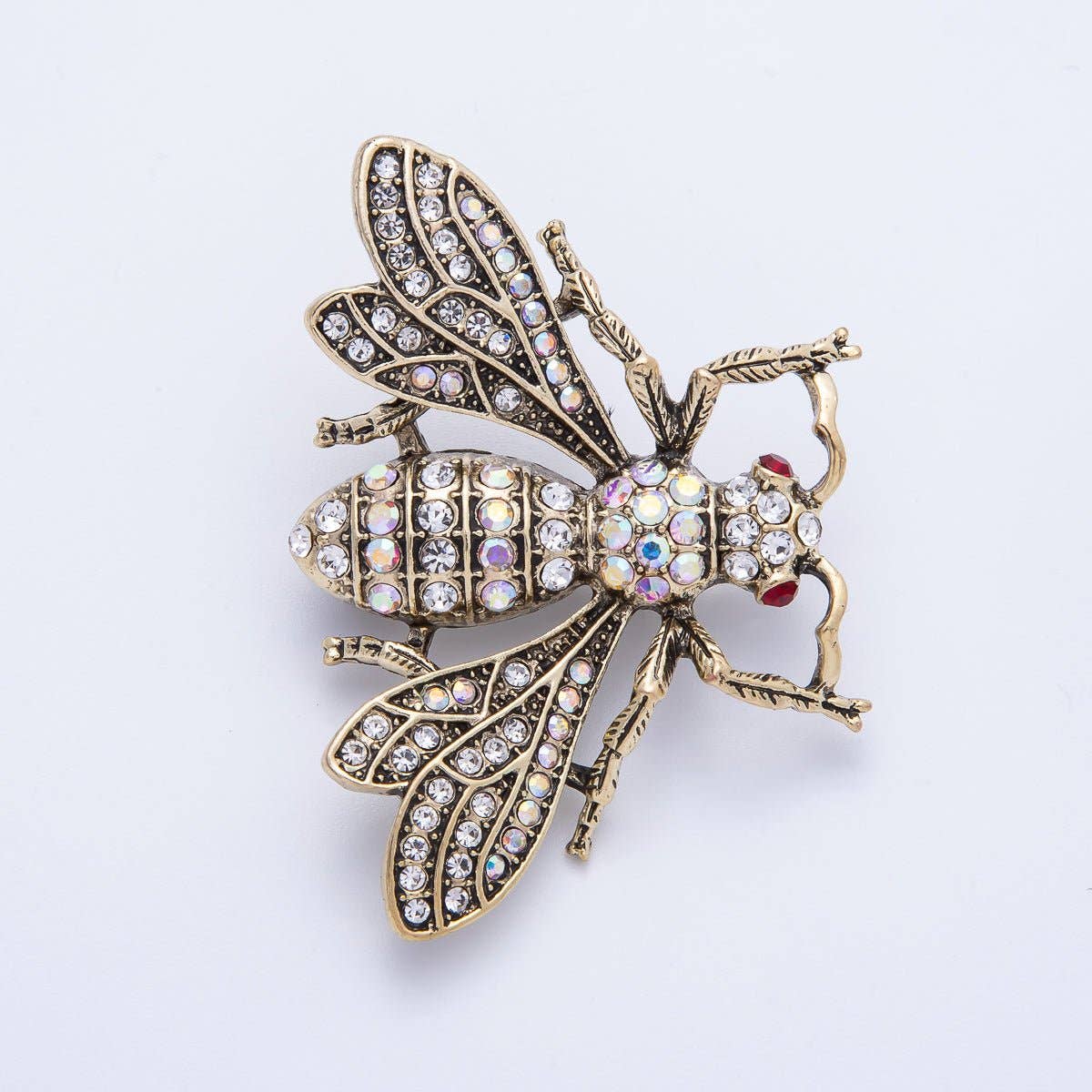 Antique CZ Bee Brooch