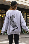 Don't Look Back Leopard Sweatshirt in Grey (REG)