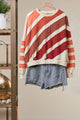 Texture Striped Top in Rust (REG)