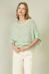 Lightweight Open-Knit Pullover Sweater in Seafoam (REG)