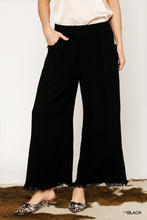 Frayed Wide Leg Pants in Black (REG)