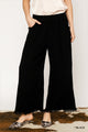 Frayed Wide Leg Pants in Black (REG)
