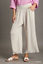Frayed Wide Leg Pants in Oatmeal (REG)