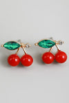 Rhinestone Cherry Stud Earrings