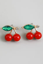 Rhinestone Cherry Stud Earrings