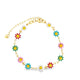 18K Filled Rainbow Flower Anklet