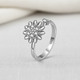 Silver Sunflower Rotating Ring