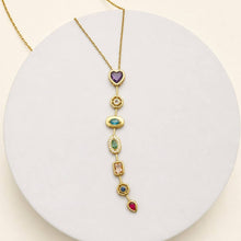 Mixed Shape Jewel Y Necklace