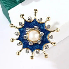 Royal Blue Pearl Brooch