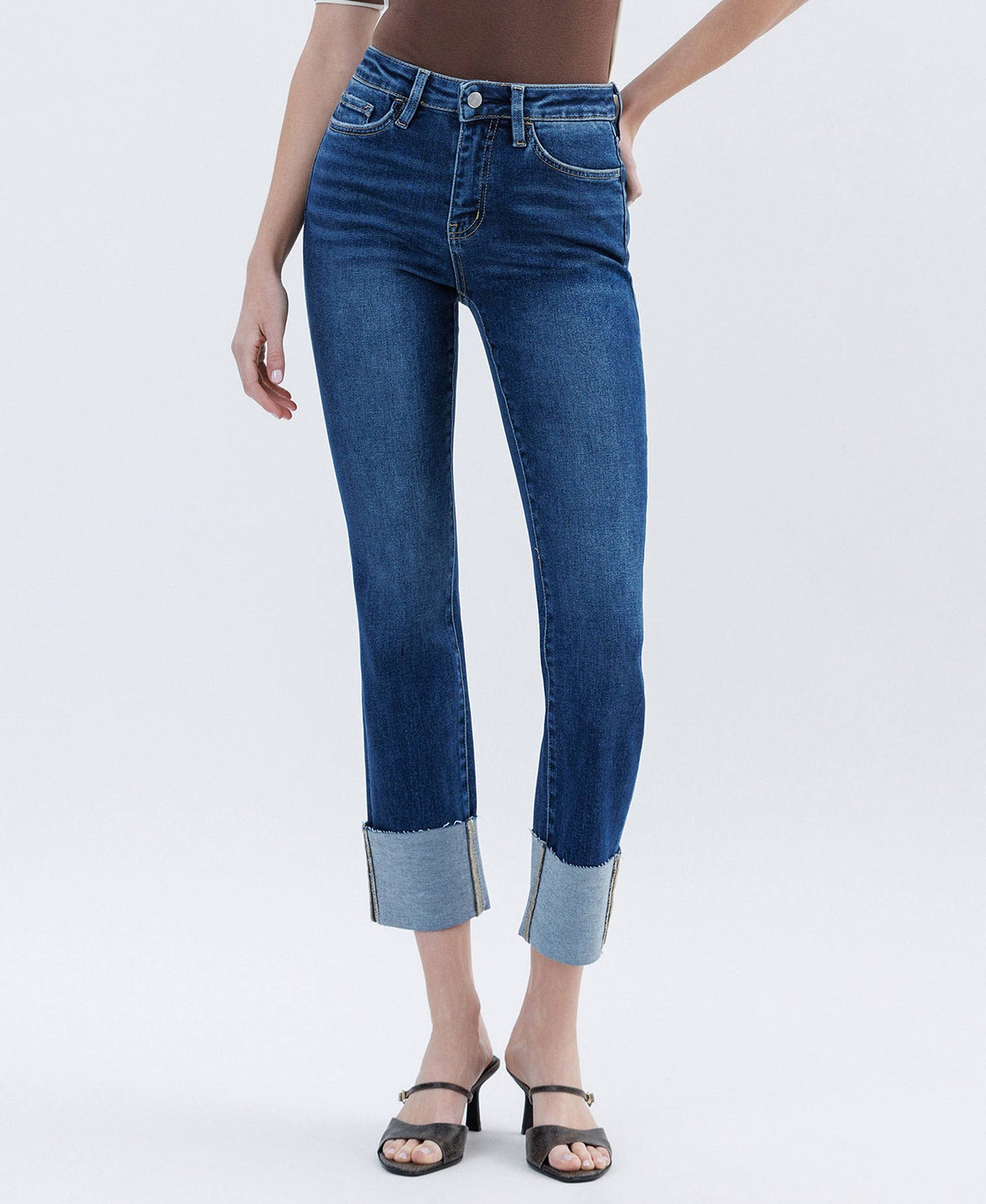 Lovervet High Rise Cuffed Straight Jeans LV1595 (REG)