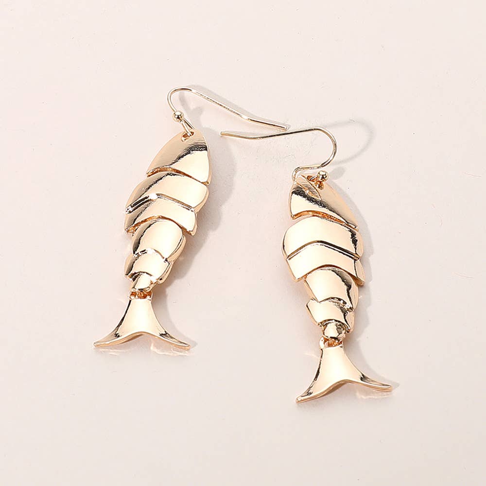 Metal Fish Dangle Earrings