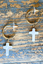 Pria Cross Hoop Earrings