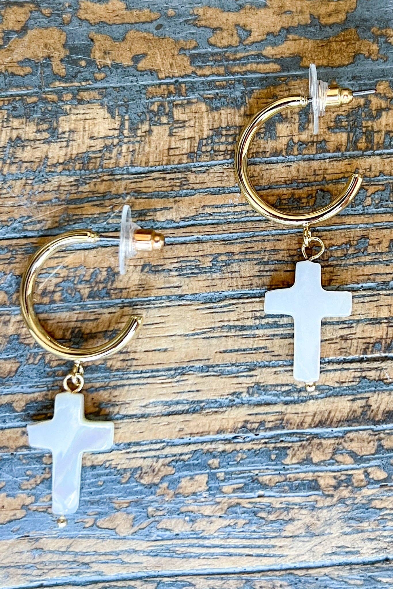 Pria Cross Hoop Earrings