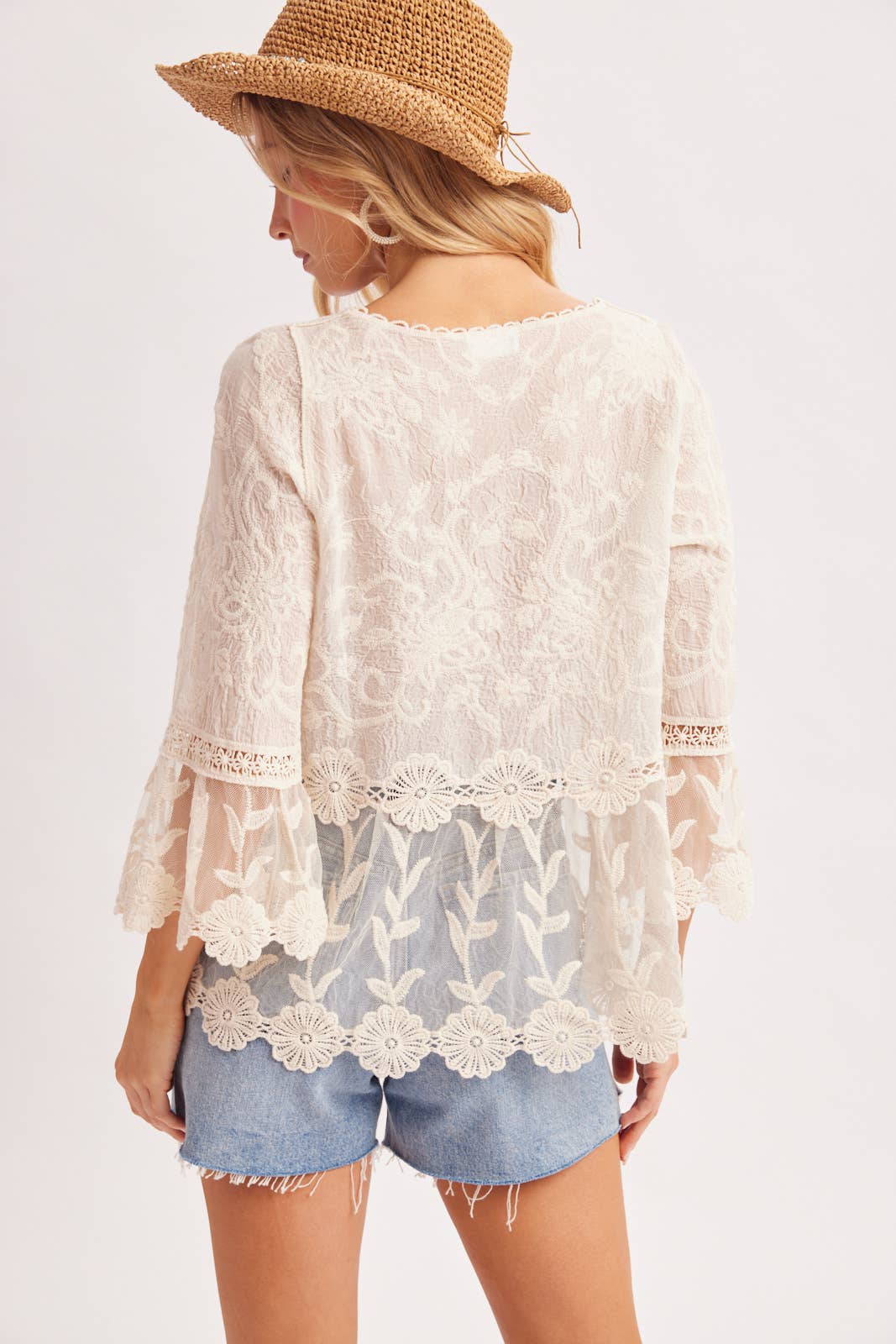 Boho Bell Peplum Crochet Top (REG)