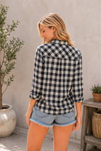 Buffalo Plaid Button Top in Navy (REG)
