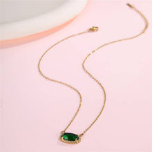 Oval Gemstone Necklace