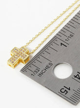 18K Pave Cz Cross Necklace