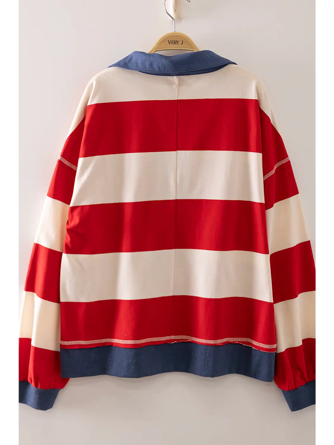 Contrast Collar Striped Top (REG)