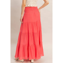 Tiered Drawstring Skirt in Coral Red (REG)