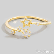 Gold Dipped CZ Double Star Ring
