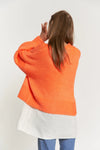 Chunky Knit Orange Cardigan