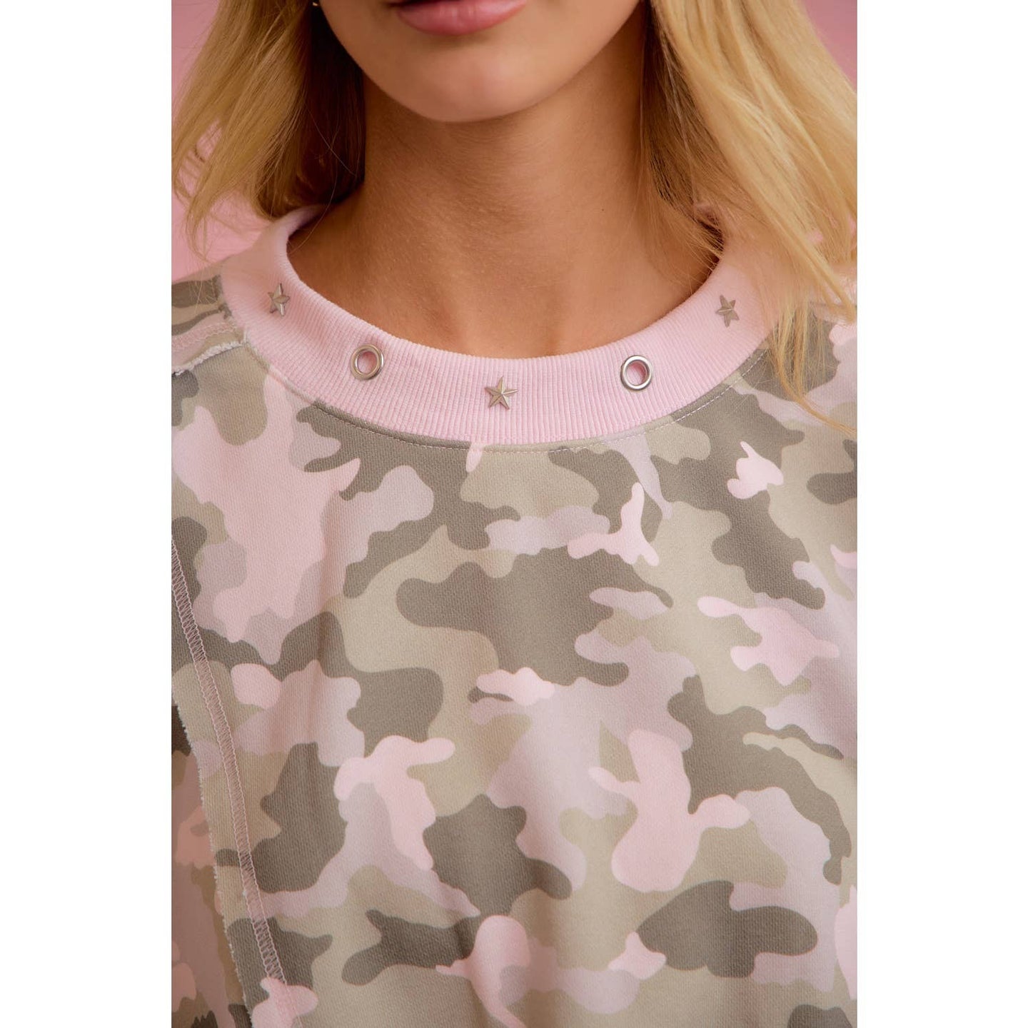 Soft Pink Camo Terry Sweatshirt (REG)
