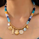 Nautical Blue Beaded Charm Necklace