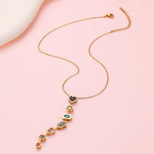 Mixed Shape Jewel Y Necklace