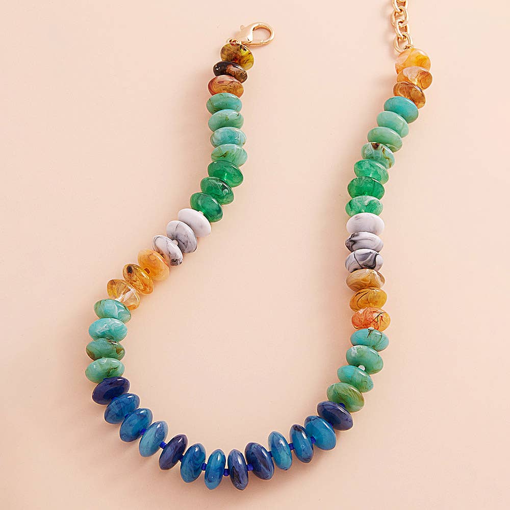 Ombre Resin Beaded Necklace