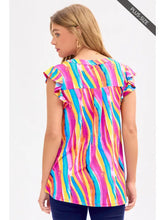 Rainbow Flutter Sleeve Top (PLUS)