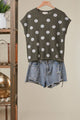 Textured Polka Dot Top in Olive (REG)