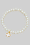 Pearl Bracelet w/ Trefoil Charm