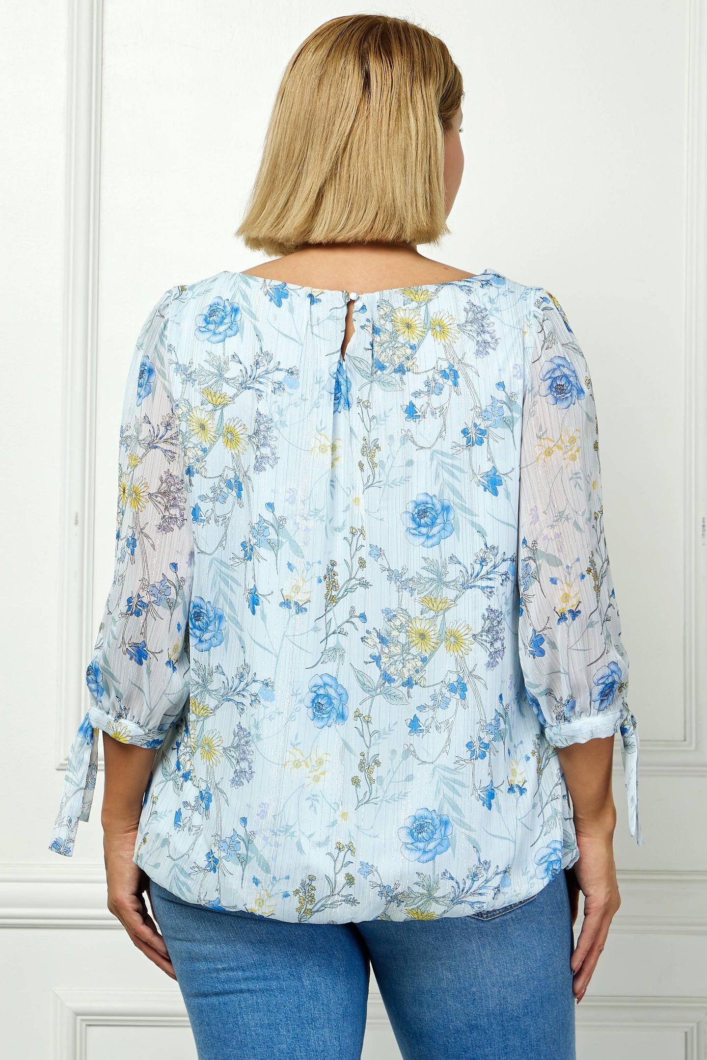 Spring Breeze Chiffon Top in Light Blue (PLUS)