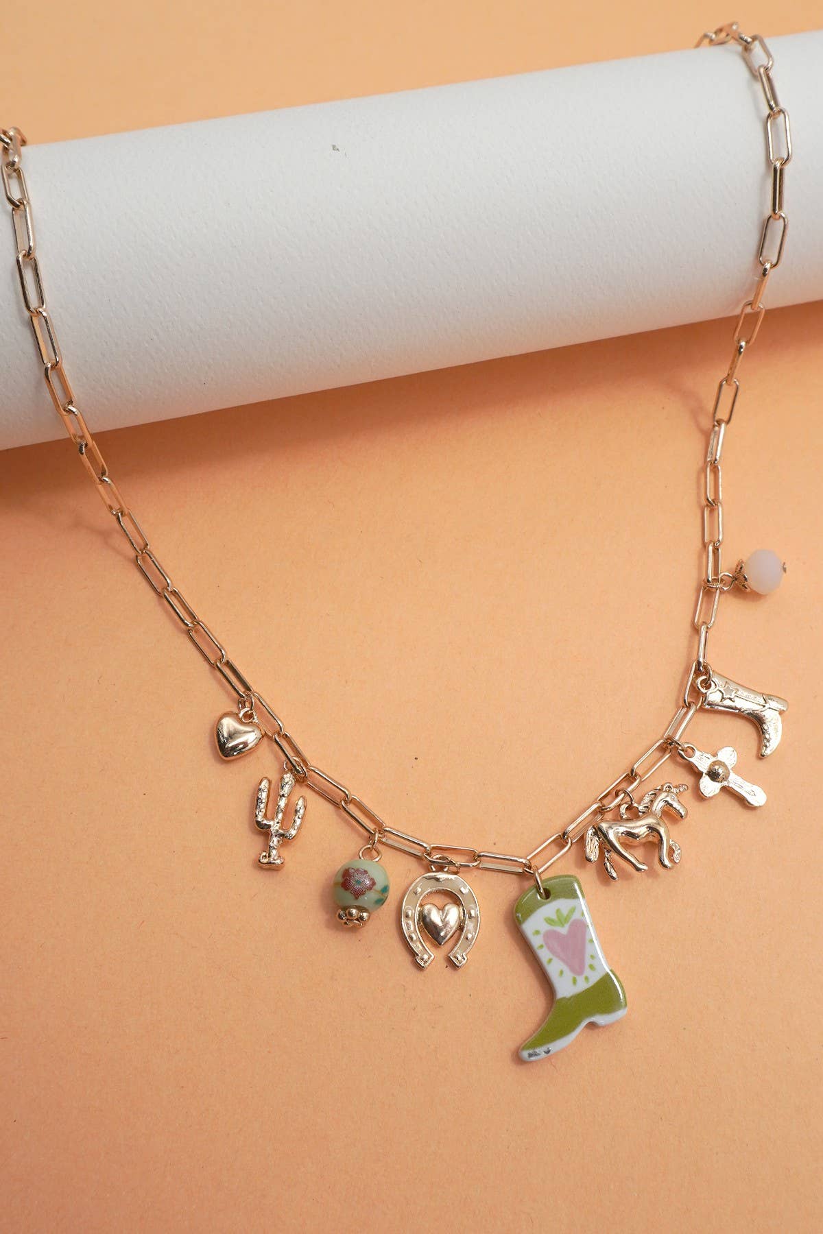 Western Boot Charm Necklace